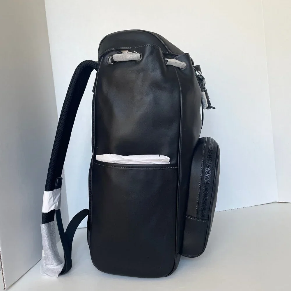 Coach Racer Backpack Large Black Calf Leather Laptop Bag CU112 ORGPKG